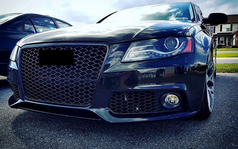 FOR AUDI A4 B8 RS4 09-12 HONEYCOMB HEX MESH FOG LIGHT OPEN VENT GRILL  INTAKE SET