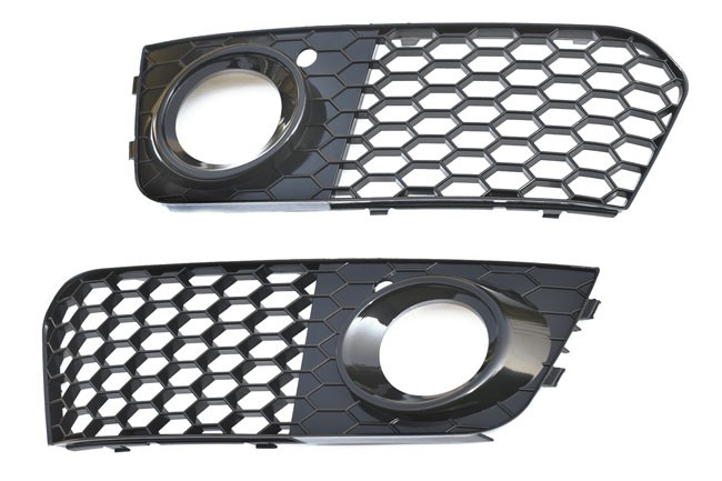 Gloss Black Honeycomb Fog Light Grilles For Audi A4 B8 2009-2012 (Pre-Facelift) – Pair
