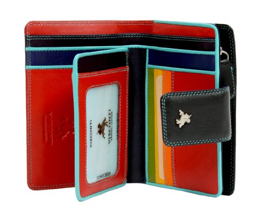 Visconti SP31 Soft Leather Multi Colored Bifold Snap Wallet Purse ...