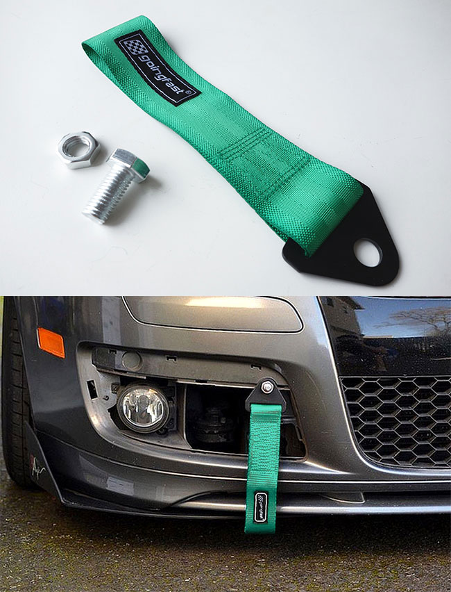 green jdm tow hook